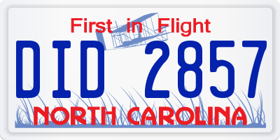 NC license plate DID2857