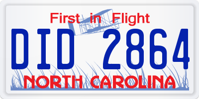 NC license plate DID2864