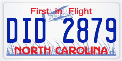 NC license plate DID2879