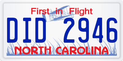 NC license plate DID2946