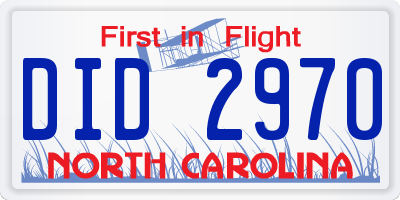 NC license plate DID2970