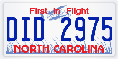 NC license plate DID2975