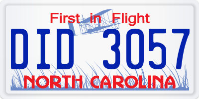 NC license plate DID3057