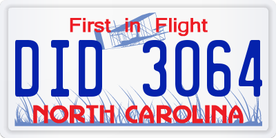 NC license plate DID3064