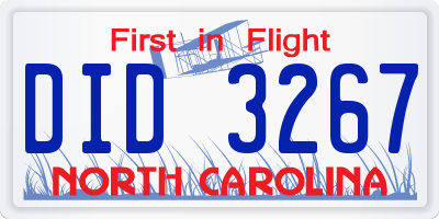 NC license plate DID3267