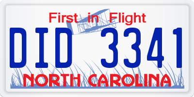 NC license plate DID3341