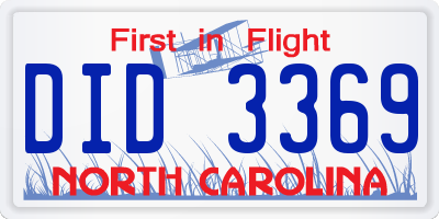 NC license plate DID3369