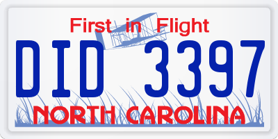 NC license plate DID3397