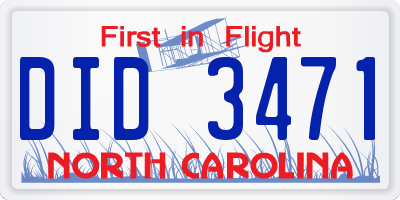 NC license plate DID3471