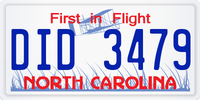 NC license plate DID3479