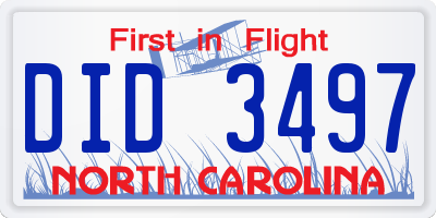NC license plate DID3497