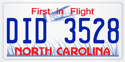 NC license plate DID3528