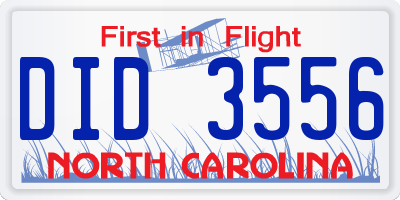 NC license plate DID3556