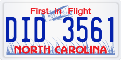 NC license plate DID3561