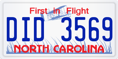 NC license plate DID3569