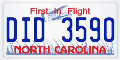 NC license plate DID3590