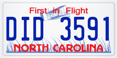 NC license plate DID3591