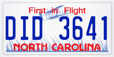 NC license plate DID3641