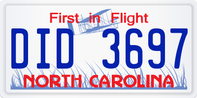 NC license plate DID3697