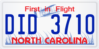 NC license plate DID3710
