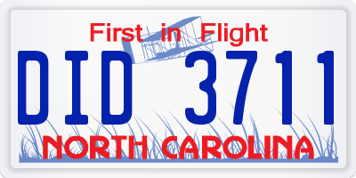 NC license plate DID3711