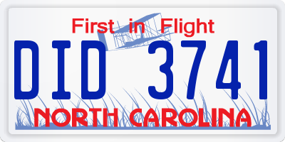 NC license plate DID3741