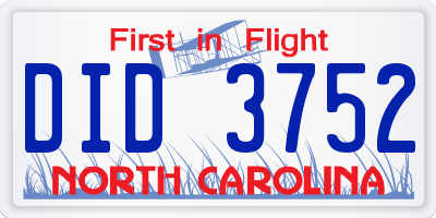 NC license plate DID3752