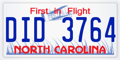 NC license plate DID3764