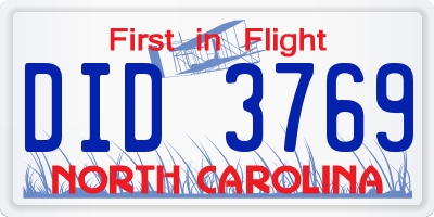 NC license plate DID3769