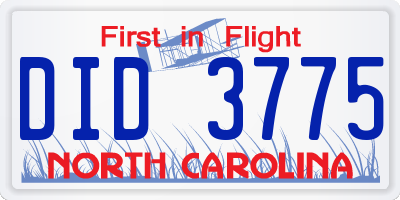NC license plate DID3775