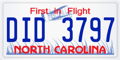 NC license plate DID3797