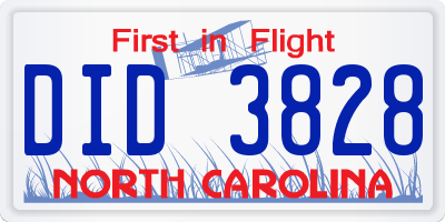 NC license plate DID3828