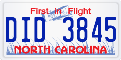 NC license plate DID3845