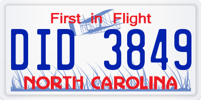 NC license plate DID3849