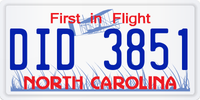 NC license plate DID3851