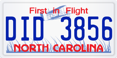 NC license plate DID3856