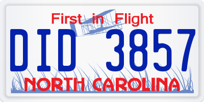 NC license plate DID3857