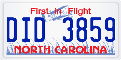 NC license plate DID3859
