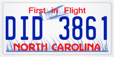 NC license plate DID3861