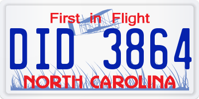 NC license plate DID3864