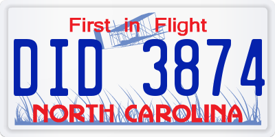 NC license plate DID3874