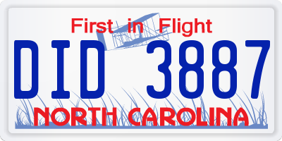 NC license plate DID3887