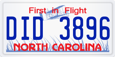 NC license plate DID3896