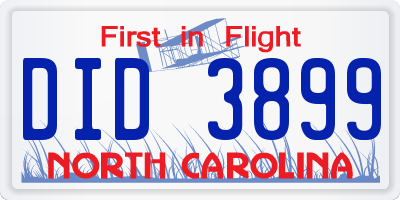 NC license plate DID3899