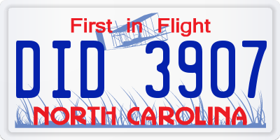 NC license plate DID3907