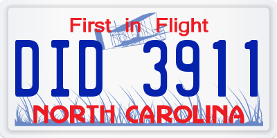 NC license plate DID3911