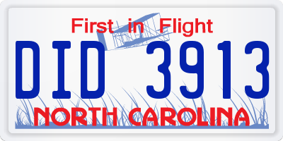 NC license plate DID3913