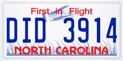 NC license plate DID3914