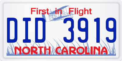 NC license plate DID3919