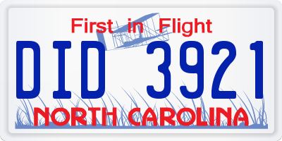 NC license plate DID3921